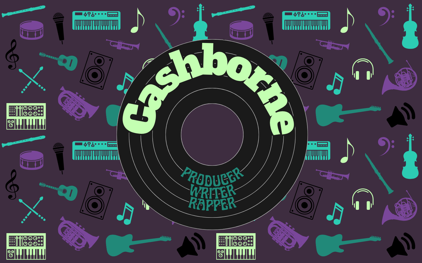 Cashborne record player branding artwork